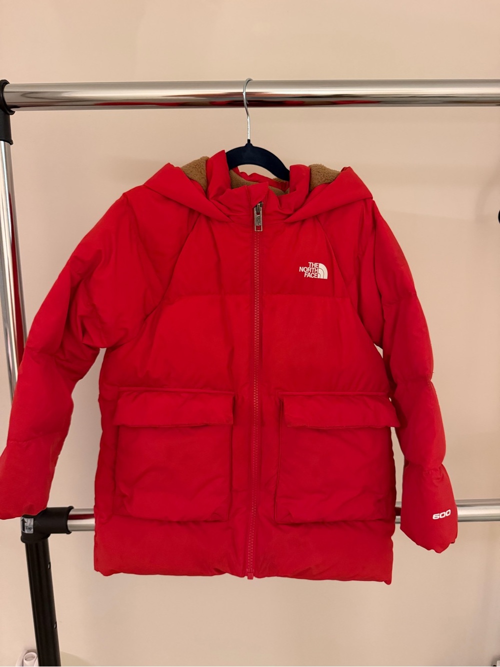 The North Face Kids Red Hooded Puffer Jacket